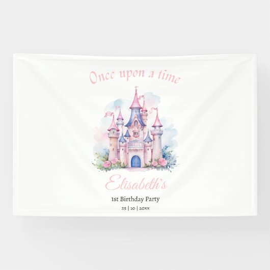 Prinses verjaardagsuitnodiging, Kleine Prinses 1e Spandoek (Horizontaal)
