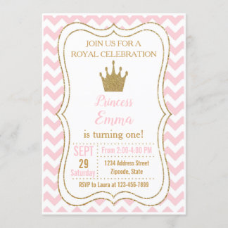 Prinses verjaardagsuitnodiging, Prinses uitnodigin Kaart