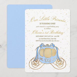 Prinses verjaardagsuitnodiging, Prinsessenkoets  Kaart