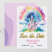 Prinses Verjaardagsuitnodiging Roze Paarse Lila Kaart (Voorkant / Achterkant)