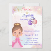 Prinses verjaardagsuitnodiging voor kinderen kaart (Voorkant)