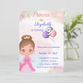Prinses verjaardagsuitnodiging voor kinderen kaart (Staand voorkant)
