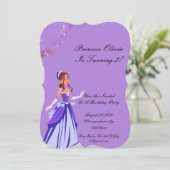 Prinses verjaardagsuitnodiging voor meisjes kaart (Staand voorkant)