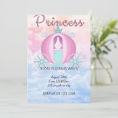 Prinses verjaardagsuitnodiging voor meisjes kaart (Staand voorkant)