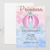 Prinses verjaardagsuitnodiging voor meisjes kaart (Voorkant / Achterkant)