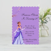 Prinses verjaardagsuitnodiging voor meisjes save the date (Staand voorkant)