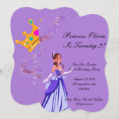 Prinses verjaardagsuitnodiging voor meisjes save the date (Voorkant / Achterkant)