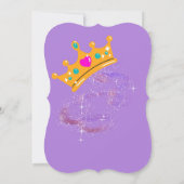 Prinses verjaardagsuitnodiging voor meisjes save the date (Achterkant)