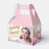 Prinses viert gelukkige verjaardag bedankdoosjes (Achterkant)