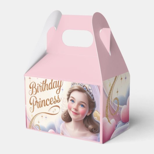 Prinses viert gelukkige verjaardag bedankdoosjes (Achterkant)