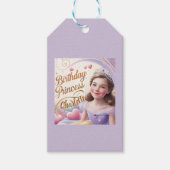 Prinses viert gelukkige verjaardag cadeaulabel (Voorkant)