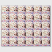 Prinses viert gelukkige verjaardag cadeaupapier (Vlak)