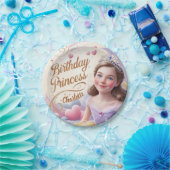 Prinses viert gelukkige verjaardag papieren bordje (Feest)