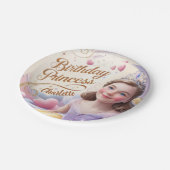 Prinses viert gelukkige verjaardag papieren bordje (Gekanteld)