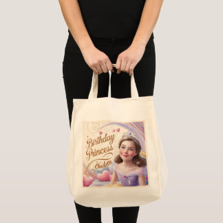Prinses viert gelukkige verjaardag tote bag