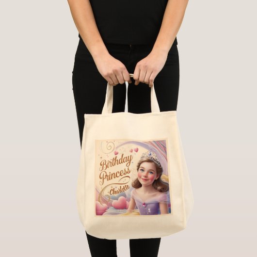 Prinses viert gelukkige verjaardag tote bag (Voorkant (product))