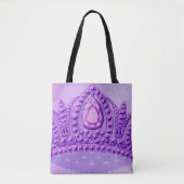 Prinses Vintage Kroon Paars Tote Bag (Voorkant)