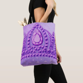 Prinses Vintage Kroon Paars Tote Bag