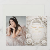 Prinses vlinders foto sweet 16 kaart (Voorkant / Achterkant)