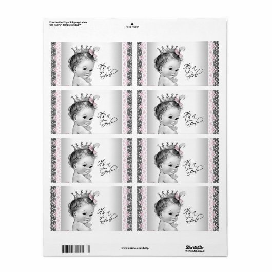  Prinses Waterflesetiketten Etiket (Full Sheet)