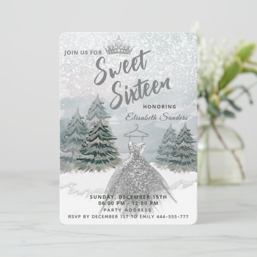 Prinses Waterverf winter wonderland lief 16 Kaart (Staand voorkant)