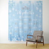 Prinses Winter Quinceañera photobooth Achtergrond Wandkleed (In situ)