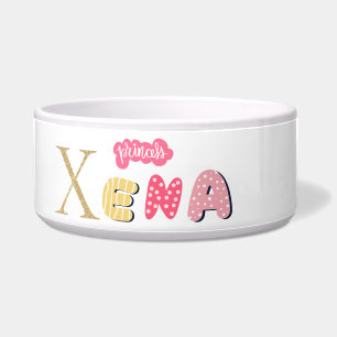 prinses Xena - honden en katten gepersonaliseerde  Voerbakje