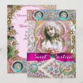 PRINSES ZOETE 16 VERJAARDAGSFEESTJE ,FLORALE EDELG KAART (Voorkant / Achterkant)