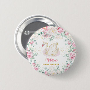 Prinses Zwaan Baby Shower Ronde Button 5,7 Cm