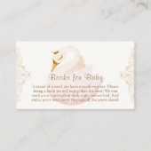 prinses zwaan meisje boeken voor Baby shower Informatiekaartje (Voorkant)
