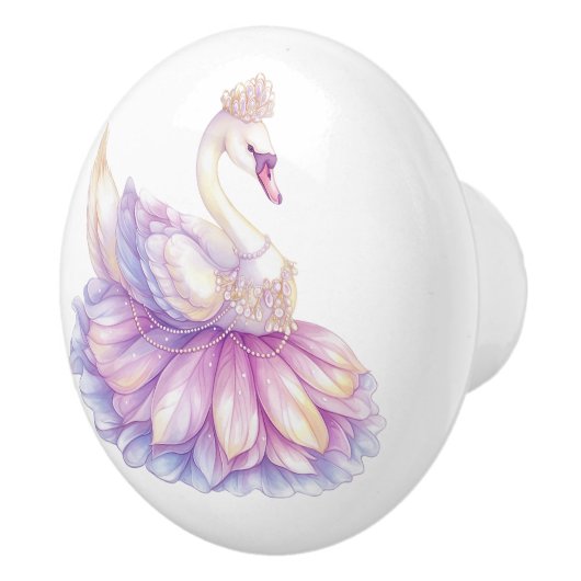 Prinses Zwaan Meisje Keramische Knop (Rechts)
