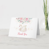 Prinses Zwanen Baby Shower Bedankkaart (Voorkant)