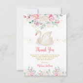 Prinses Zwanen Baby Shower Bedankkaart (Voorkant)