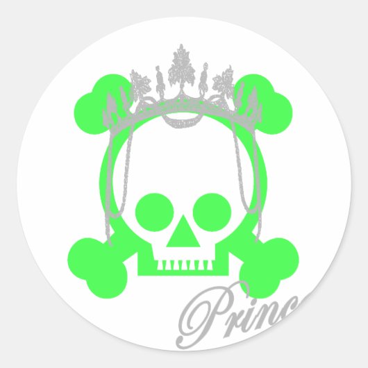prinsesschedel ronde sticker (Voorkant)