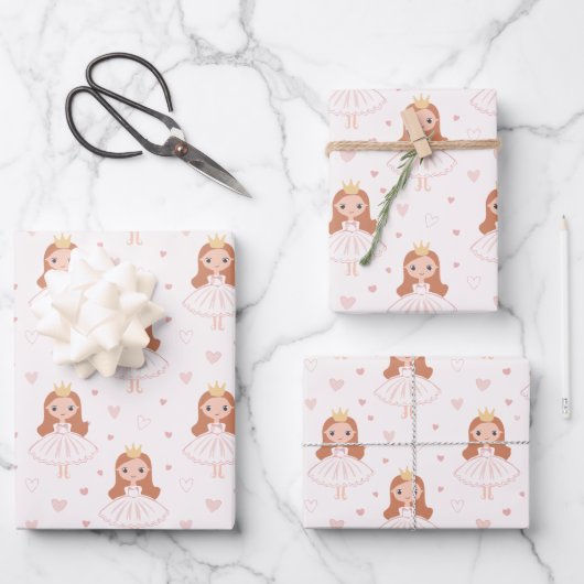Prinsessen ballet Inpakpapier Plat Vel Set van 3 (Voorkant)