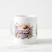 Prinsessen Bloemstuk Custom Mok – Gepersonaliseerd (Voorkant links)
