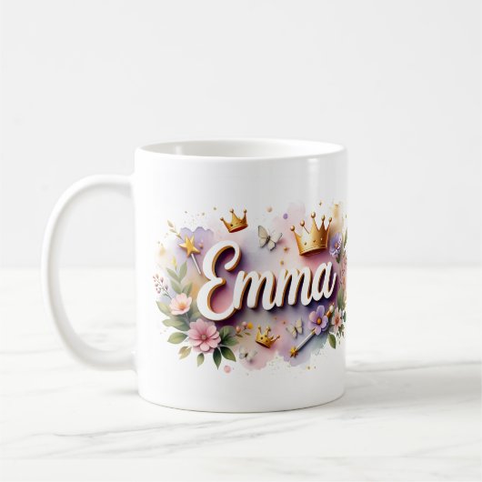 Prinsessen Bloemstuk Custom Mok – Gepersonaliseerd (Links)
