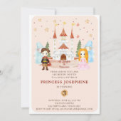 Prinsessen en Ridders Meisje Verjaardag Kaart (Voorkant)