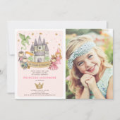 Prinsessen en Ridders Meisje Verjaardag Uitnodigin Kaart (Voorkant)