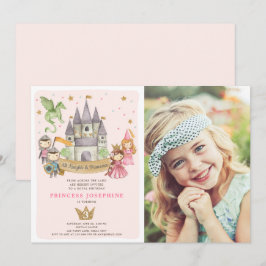 Prinsessen en Ridders Meisje Verjaardag Uitnodigin Kaart