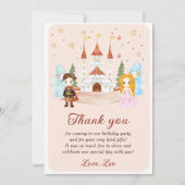 Prinsessen en Ridders Verjaardag Dank u Kaart (Voorkant)