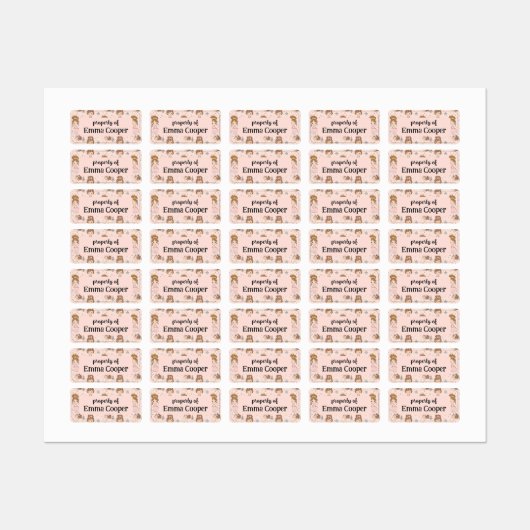 Prinsessen & Harten Zachte Pastels Kinderen Labels (Vel)