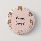 Prinsessen & Harten Zachte Pastels Kinderen Ronde Button 5,7 Cm (Voorkant)