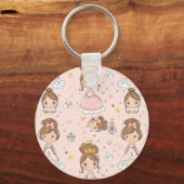 Prinsessen & Harten Zachte Pastels Kinderen Sleutelhanger (Achterkant)