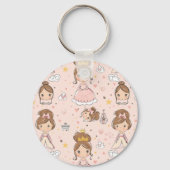 Prinsessen & Harten Zachte Pastels Kinderen Sleutelhanger (Achterkant)