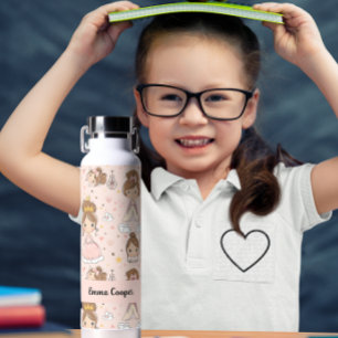 Prinsessen & Harten Zachte Pastels Kinderen Waterfles