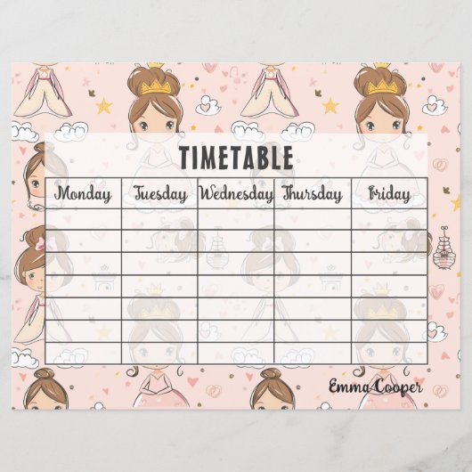 Prinsessen & Harten Zachte Pastels School Tijdsche (Voorkant)