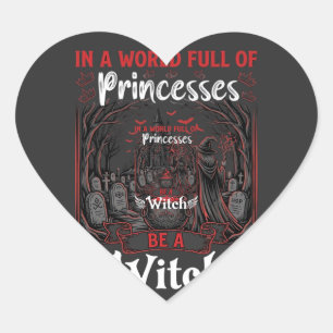 Prinsessen Heksen Halloween Kasteel Ketel Graf Hart Sticker