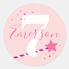 Prinsessen kinderverjaardagsfeestje ronde sticker
