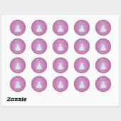 Prinsessen Sticker "Hoera!" Roze Gradiënt & Blauw (Vel)